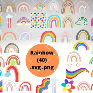 Boho Animal Print Rainbow bundle design files - Layered SVG cut files - Sublimation Print PNG Files