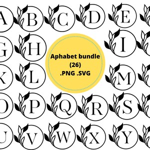 Digitale letters met transparante binnenkant, PNG, SVG, alfabet clipart bundel letters, alfabet svg, letter gesneden bestand, alfabet bestand voor Cricut