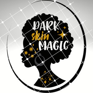 Magia de piel oscura, Mujer negra SVG, Chica afro SVG, Cabello afro, Chica jefa, Diva, Chica negra, Dama afro, Reina