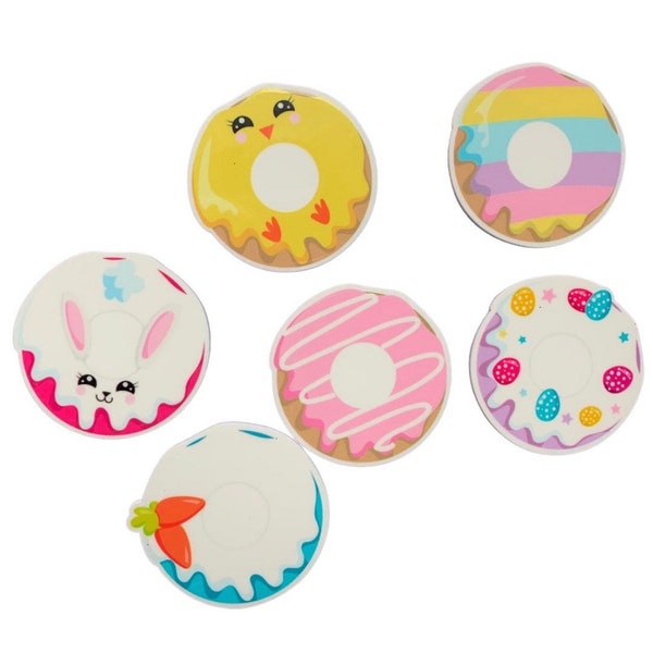 Pastel Easter Donut Charm Resin Acrylic Planar 1 PC Pendant Cabochon - Bunny - Chick - Carrots | Food Kawaii Charm | Animal Charm | Spring