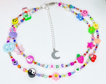 Y2K Mismatched Necklace | 90s Necklace | Hippie Child Necklace | Personalized Colorful Necklace