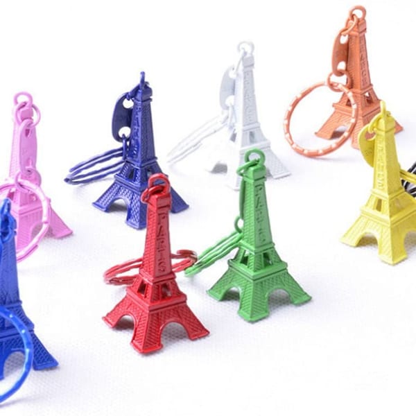 BONJOUR Glam 1 PC FUN Colorful Retro Eiffel Tower Key Ring Split Key Ring Metal Pendant Charm Paris