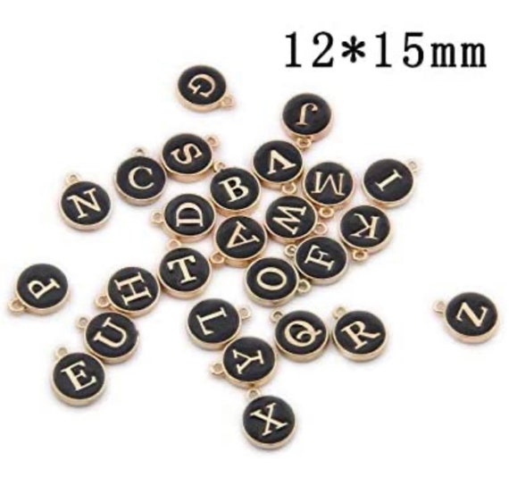 12 Colors Enamel Letters Pendants Alphabet Charms For Jewelry