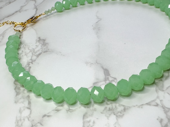 PRINCESA JADE Pastel Verde Jade Cristal Rondelle Beads 10MM - Etsy México