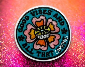 Good Vibes and All That Sh** Charm | Floral | 1 PC Resin Acrylic Planar | Summer | Earth Tones Charm