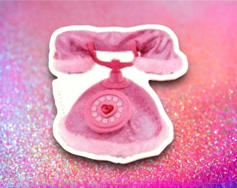 Pink Rotary Phone Charm | 90s | Play Phone Planar | 1 PC Acrylic Resin Planar Charm | Retro Phone Planar | Flatback