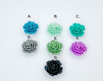 Rose Charm | Flower Charm | 1 PC Acrylic Resin Pendant | DIY Scrapbooking Cabochon | Floral Charm | Colorful Charm | Black Rose Charm