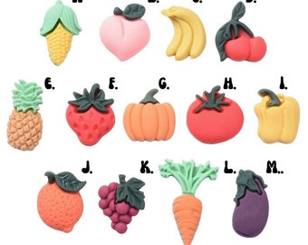 Fruit Charm | Vegetable Charm | 1 PC Food Pendant | Kawaii Charm | Strawberry Charm | Corn Charm | Carrot Charm | Banana Charm | Peach Charm