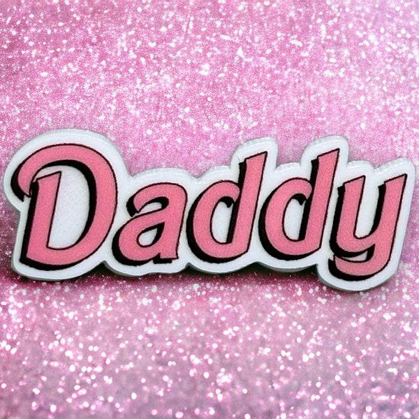 Daddy Charm | Pink Logo Charm | Girly Charm | 1 PC Acrylic Resin Planar Charm | Y2K Charm | Aesthetic