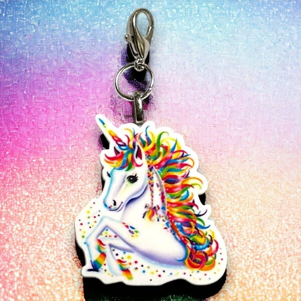 LF Unicorn Planar | Rainbow Pony Charm | 1 PC Resin Acrylic Flatback | Cartoon Character Charm | Kawaii Neon Charm