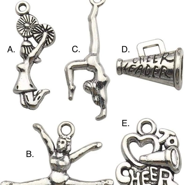 Lets GO TEAM Sports Cheer Cheerleading Cheerleaders Embellishment 1 PC Charm Resin Enamel Jewelry Pendant Gifts Kids Pets!