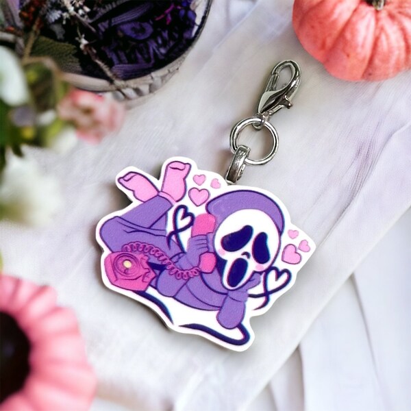 Pastel Ghost Horror Charm | Halloween | Hang Up | 1 PC Acrylic Resin Planar Charm | Slasher | Call Me