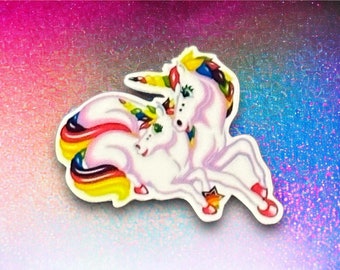 LF Rainbow Unicorn Charm | 90s | Unicorn Planar | 1 PC Acrylic Resin Planar Charm | Nostalgic Planar | Flatback