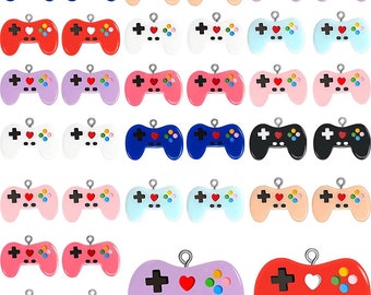 GAME TIME Video Game Controllers Tv Computer Resin Charms Pendant Classic Bright Colors Gift for Kids and Pets Dogs