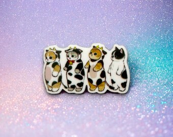 Cow Costume Kitten Planar | Cat Planar | Cow Charm | 1 PC Resin Acrylic Flatback | Meow | Moo