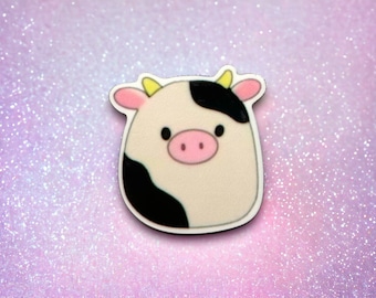 Squishy Cow Planar | Milk Charm | 1 PC Acrylic Resin Flatback | Cowgirl Charm | Animal Marshmallow