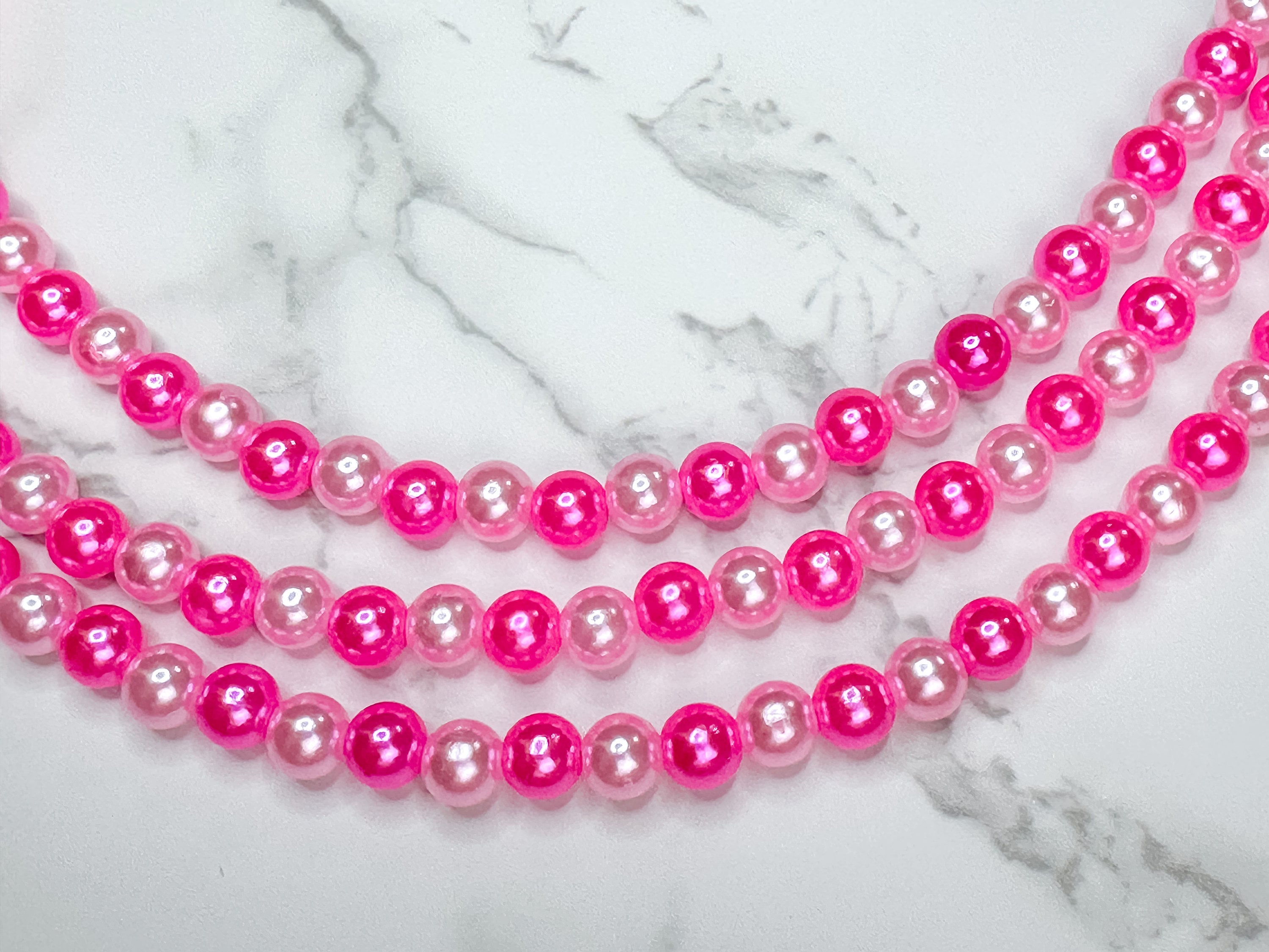 Hot pink pearl best sale necklace