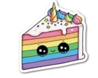 Happy Birthday Charm | Rainbow Birthday Cake Charm | 1 PC Resin Acrylic Planar | Scrapbooking - Accessories | Kawaii Cake Charm