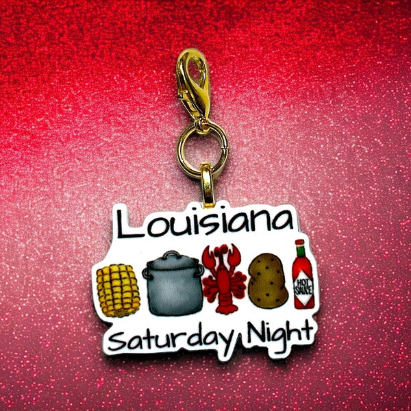 Louisiana Saturday Night Charm | Crawfish Boil | Seafood Planar | 1 PC Resin Acrylic Flatback | Lobster | Hot Sauce