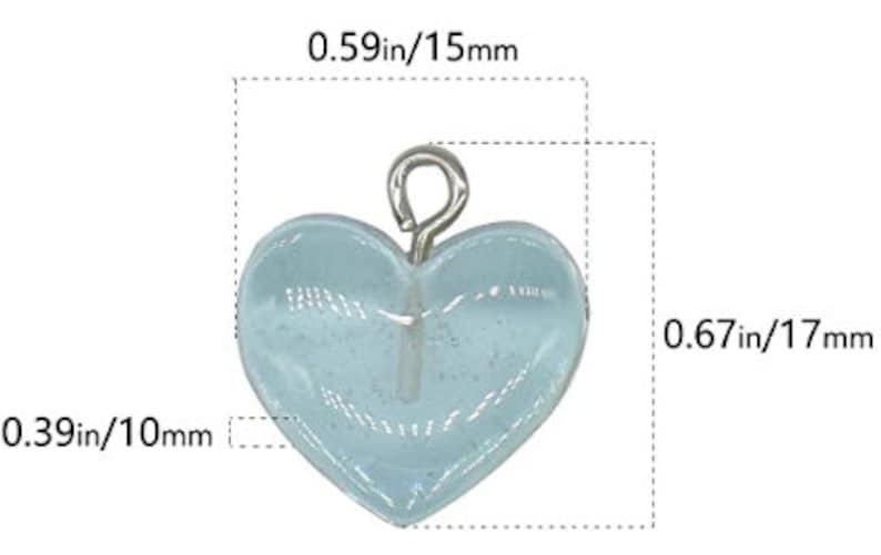 Gummy Heart Charm 1 PC Charm Heart Charm Translucent Heart Charm Rainbow Color Heart Charm Valentines Day Gift image 2