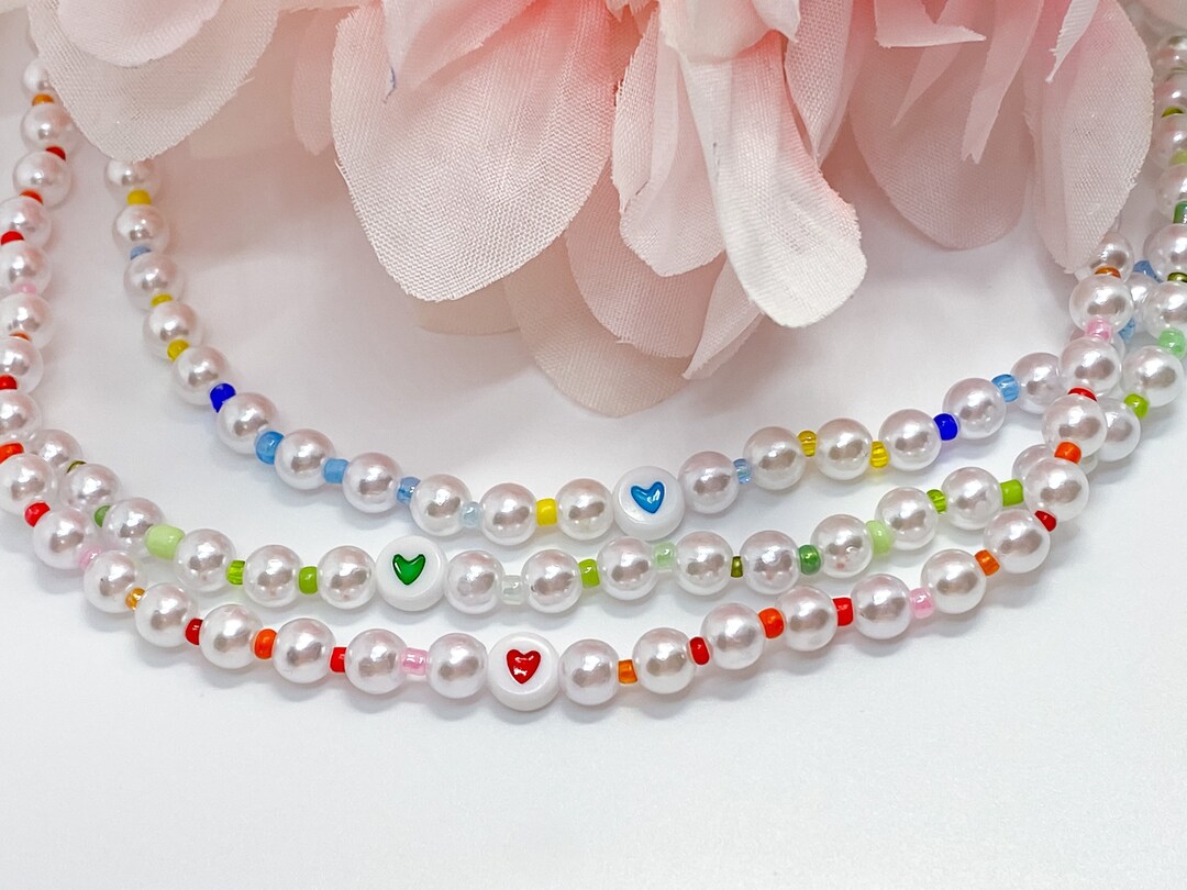 PPG Super Girls Inspired Hearts Pearl Necklace Y2K 90s - Etsy