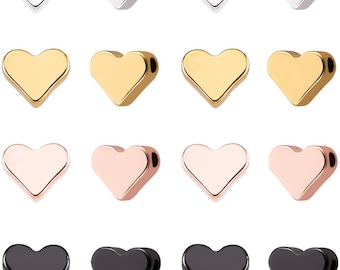 Heart Bead | 1 PC Heart Bead Add-On for Jewelry! Gold | Black | Silver | Rose Gold