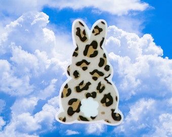 Leopard Print Easter Bunny Charm | Easter Charm | Rabbit Charm | 1 PC Acrylic Resin Planar Charm | Leopard Charm | Marshmallow