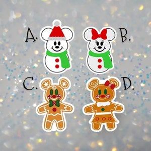M Mouse Charm | M Mouse Gingerbread Charm | M Mouse Snowman Charm | Happy Holidays Charm | 1 PC Resin Acrylic Planar Charm | Christmas Charm
