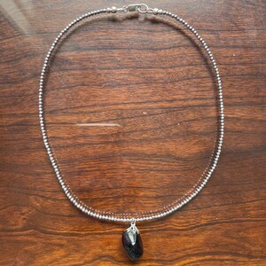 midnight countdown crystal beaded necklace, hematite, onyx, new year’s necklace, christmas gift, hippie, boho, free shipping