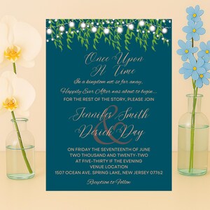 Fairy light  Wedding Invite| Details Card | RSVP Website or mail back | Personalized info and colors