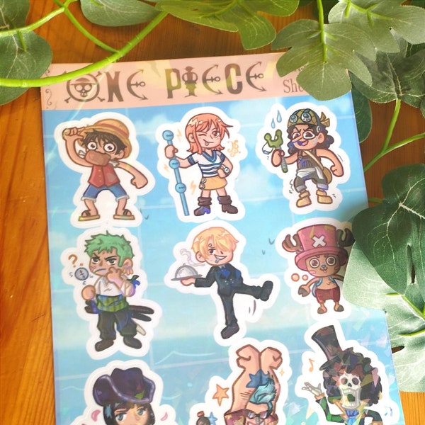 FREE shipping ONE PIECE holographic Sticker Sheet pre timeskip