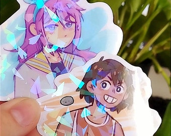 Omori Aubrey & Kel 2"5 Holographic Stickers