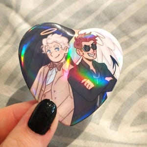 Spille con distintivo olografico GOOD OMENS Aziraphale Crowley Ineffable Husbands