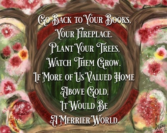 Hobbit Hole Quote Jrr Tolkien Fan Art Printable Instant Digital Download