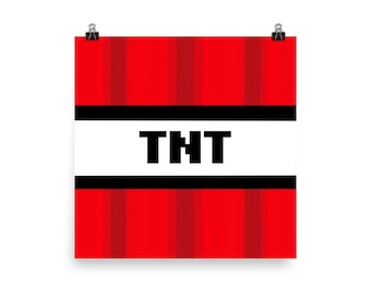 TNT Poster 12” x 12” Minecraft Inspired Digitally Hand Drawn