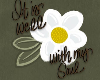 It is Well with my Soul Printable Instant Digital Download, 1”x1”