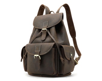 sac à dos en cuir vintage pour un usage quotidien | Mini sac à dos | Petit sac à dos | Sac à dos scolaire | Sac à dos pour le travail | Sac à dos de voyage