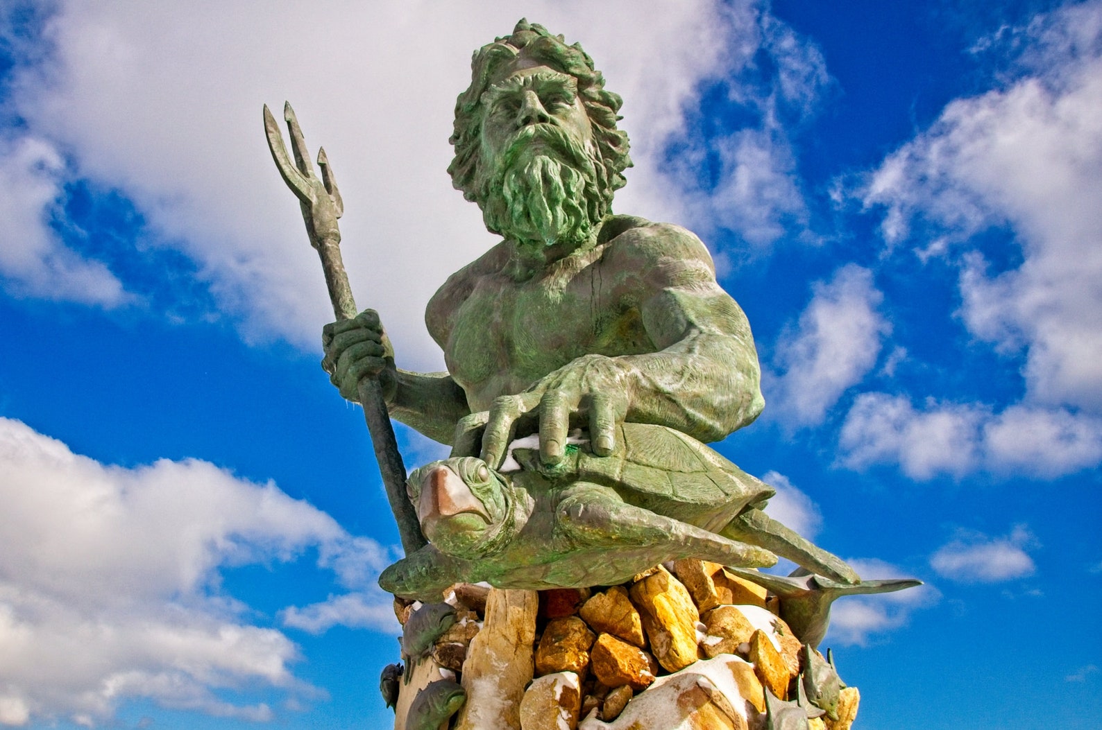 King Neptune Statue Photographed During Sunrise at Virginia Etsy