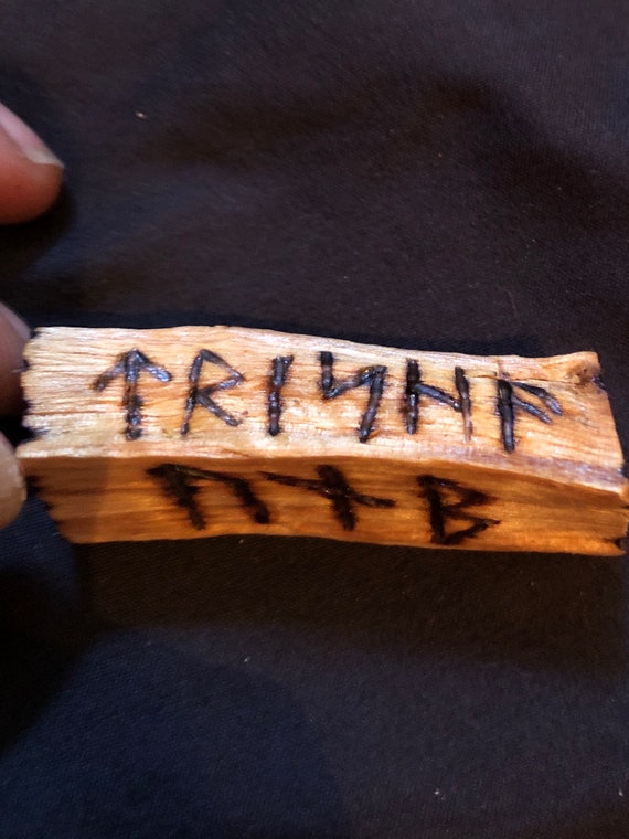 Wood burned Palo Santo- Holy Wood for energy smoke cleansing or healing, rituals;natural incense PERSONALIZED, thebian and runic script