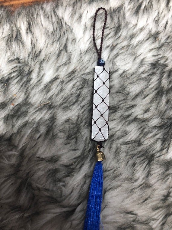 Selenite crystal evil eye car protection charm & talisman
