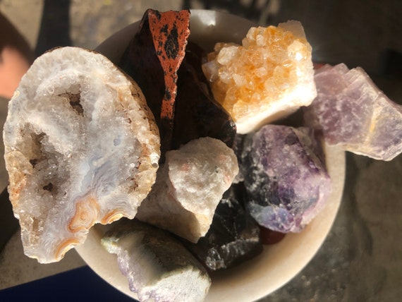 Crystal mystery surprise box, random crystals intuitively picked for you may include jewelry rings earrings pendants wire wrapped, geodes