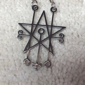 Astaroth sigil pendant silver with chain; Demonology satanic goetic infernal jewelry-worship and offering, Astaroth Ishtar infernal sigil