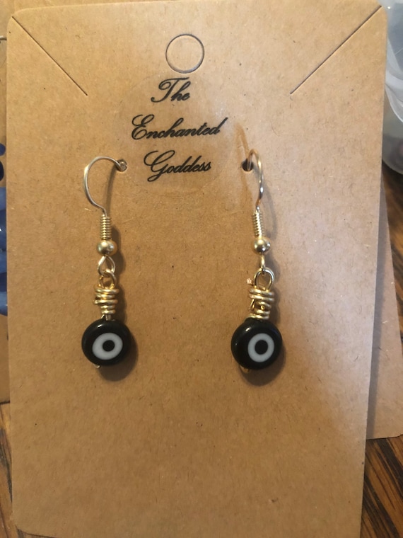 protection evil eye earrings; amulet,talisman, cute protective drop earrings