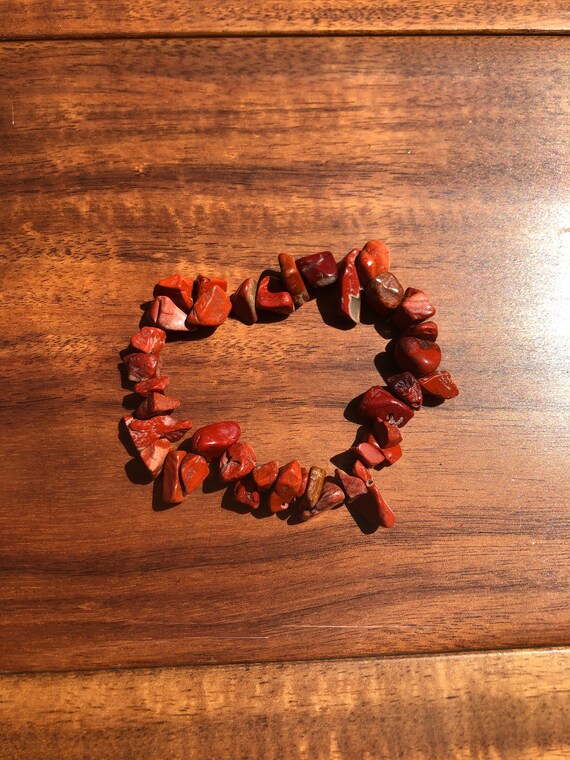 Fire red healing and grounding red jasper stretch sturdy bracelet