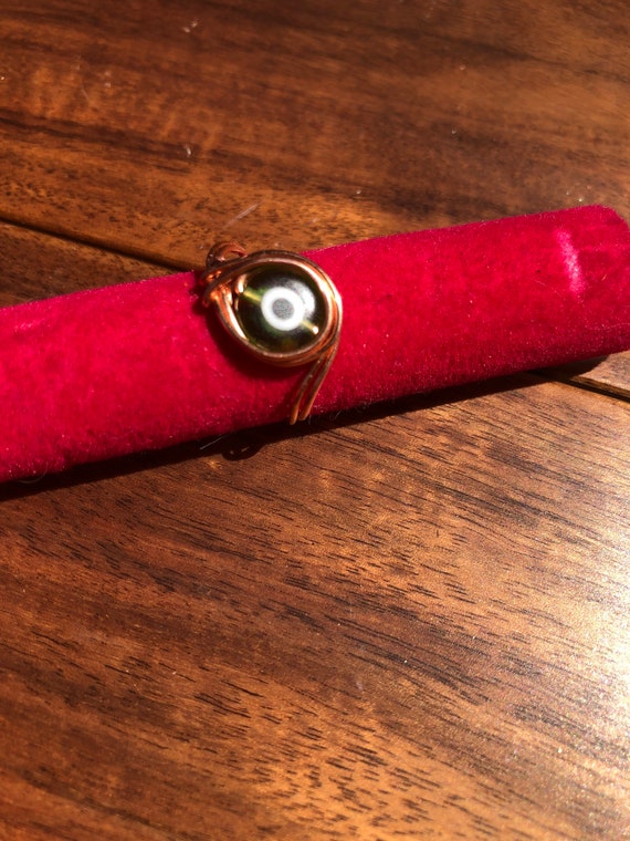 Wire wrapped protective evil eye ring; witchy ring, protection handmade wire wrap copper ring, gold silver
