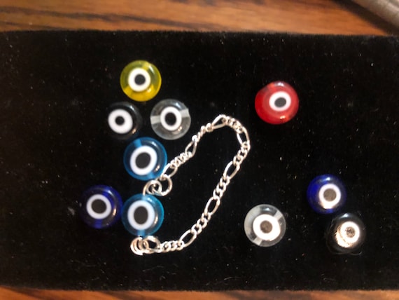 delicate, dainty, simple & cleansed and charged protection evil eye silver rings multicolored; enchanted/charmed/consecrated for protection