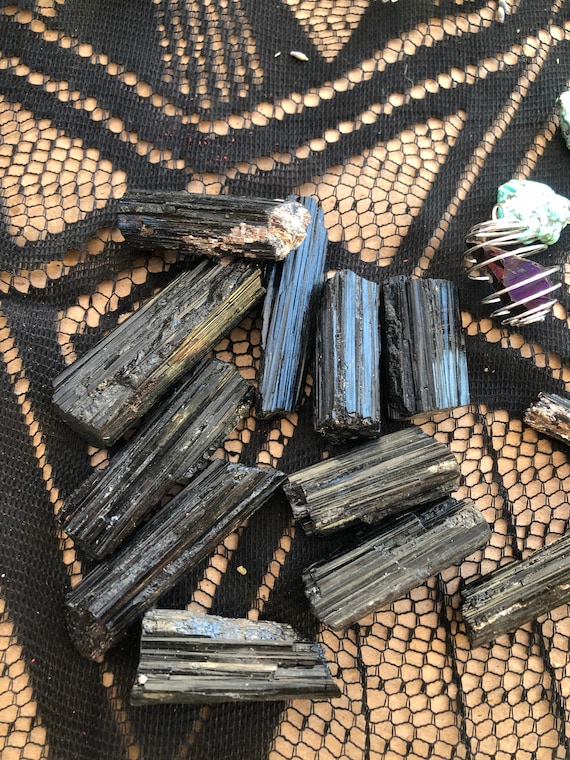 Black Tourmaline Natural raw crystal specimen