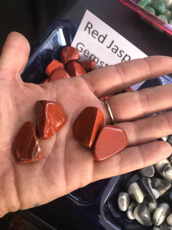 Red Jasper tumbled healing crystal gemstone .5-1” ; option red jasper river stone 1-2” or tumbled stone
