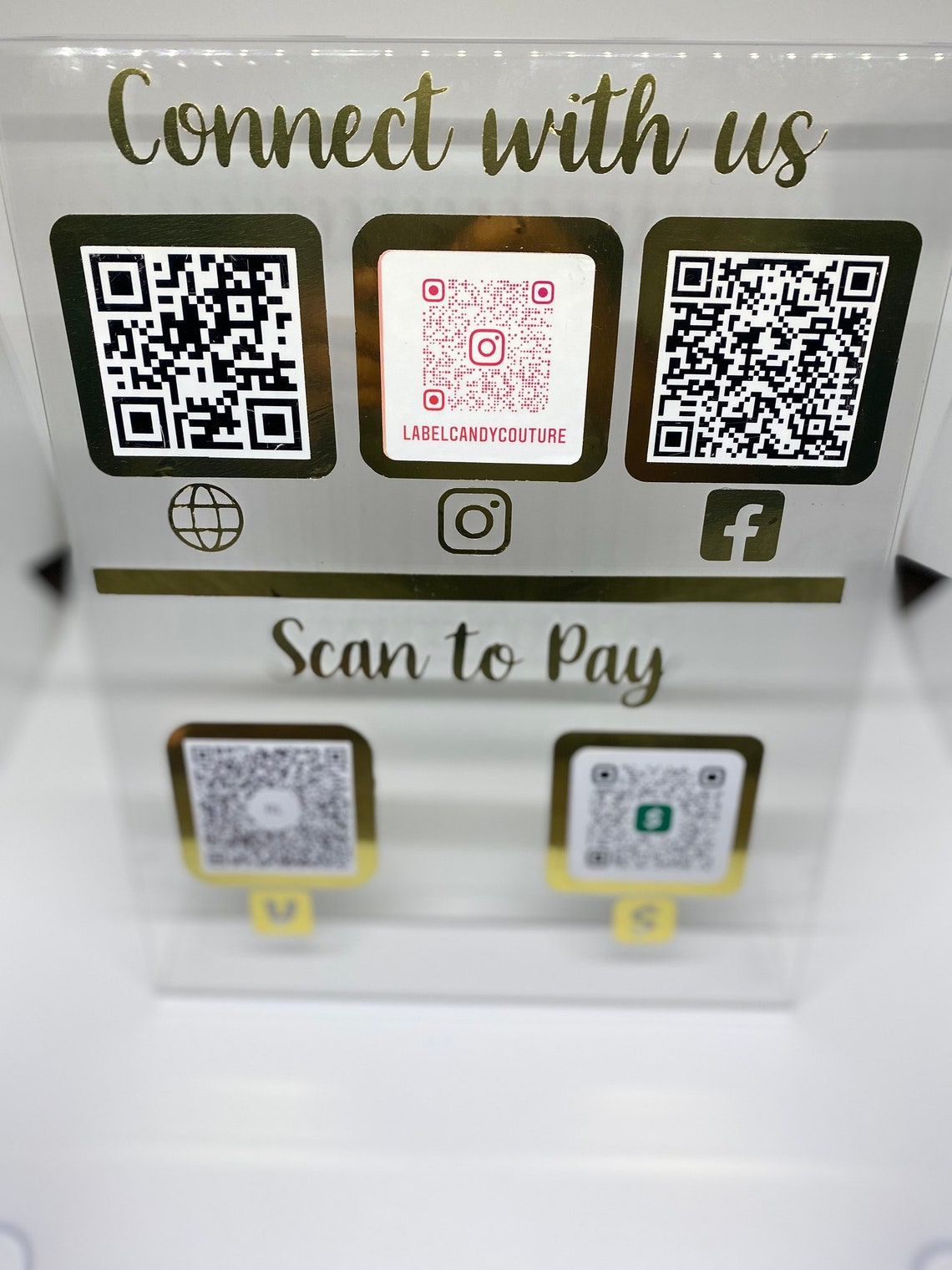 Custom QR Code Acrylic Stand Etsy