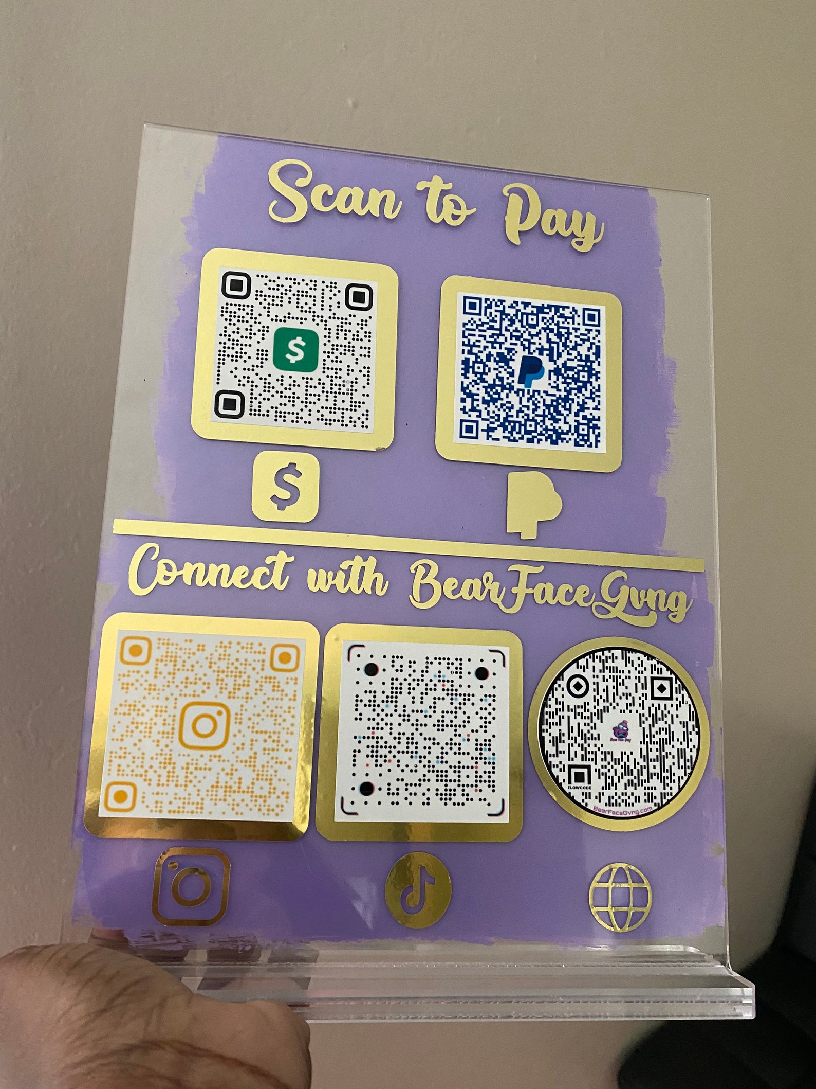 Custom QR Code Acrylic Stand Etsy